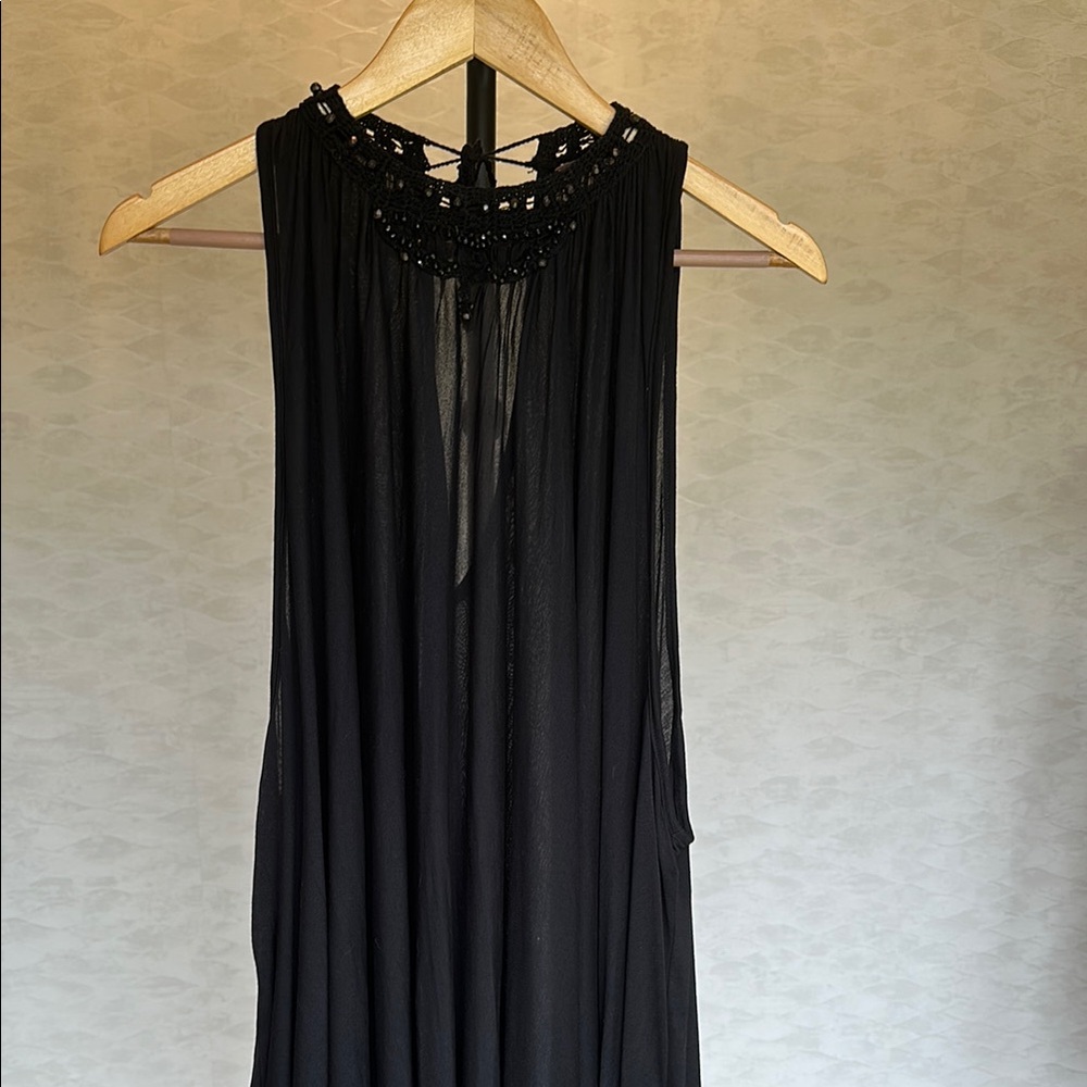 Free People Black Beaded Tunic